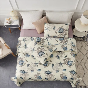 Juego de funda de cama colcha edredón de verano tema océano colcha playa 3 piezas - Imagen 1 de 49