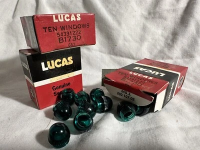 5 X ORIGINAL LUCAS MORRIS MINOR MK1 MINI 'windows' INDICATOR ARM CAPS. FIVE - Image 1 of 3