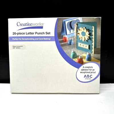 Creative Works 26 Piece Letter Punch Set 3/8 inch Scrapbooking Crafting Cards - Image 1 of 3