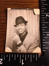 Vintage African American Man With Cigarette photo booth Photobooth Arcade 1940s