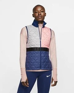 Nike Aerolayer Women’s Running Vest BV3869-697 Void/Atmosphere Grey-Size Small - Picture 1 of 12