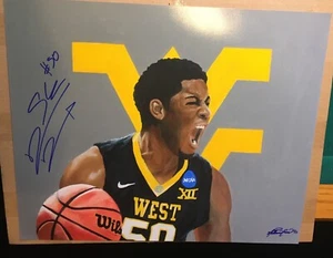 SAGABA KONATE SIGNED CUSTOM PRINT 16X20 WEST VIRGINIA MOUNTAINEERS ARTWORK - Picture 1 of 3