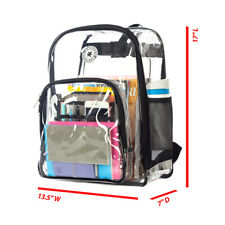 Heavy Duty Clear School Backpack Transparent PVC Bookbag Daypack