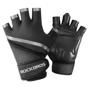 Gym Gloves Wrist Wrap Fitness Workout Weight Lifting Bodybuilding Sport Cycling - Picture 1 of 12
