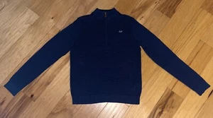 VINEYARD VINES BOYS NAVY BLUE QUARTER ZIP SWEATER SIZE 16 EXCELLENT COND LD4 - Picture 1 of 4