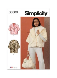 Simplicity SEWING PATTERN S3009 Misses' Jacket In 2 Lengths & Bag 6-14 Or 16-24 - Picture 1 of 7