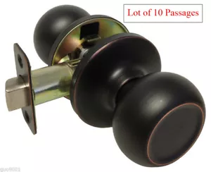 10 pomelli per porta rotondi passaggio bronzo lucidato ad olio serrature maniglia corridoio armadio - Foto 1 di 2