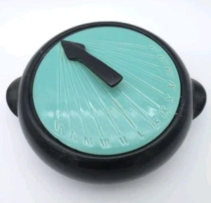 Vtg Shawnee Kenwood Pottery 1950s Sundial Turquoise Lid Black Casserole 1 Quart - Picture 1 of 9