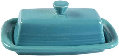 Fiesta® Covered Butter Dish XL, 8" – Durable Ceramic, Lead-Free, Turquoise  - Image 1 of 3