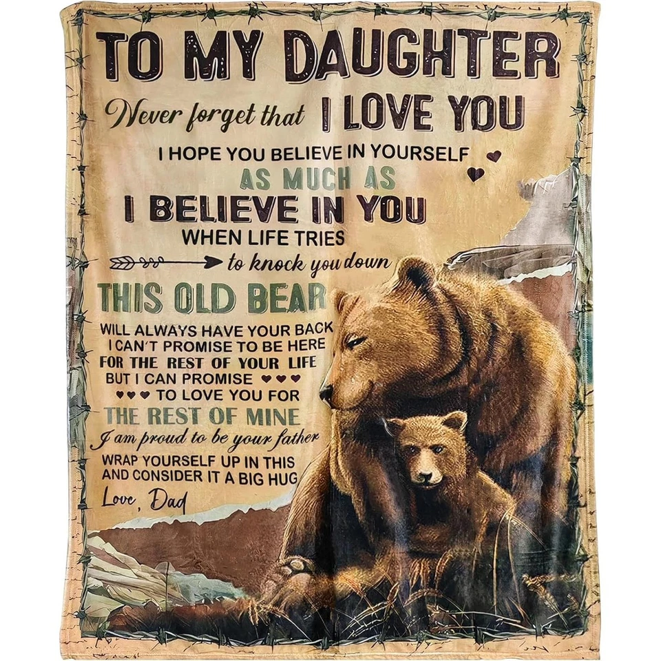 Manta de hija personalizada para mi hija de papá, apreciado regalo de recuerdo Foto 1 de 4