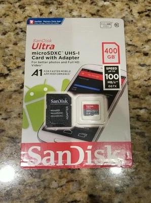 SANDISK ULTRA microSDXC UHS-I Card with Adapter 400GB MEMORY CARD SD, SDHC *NEW* - Image 1 of 4
