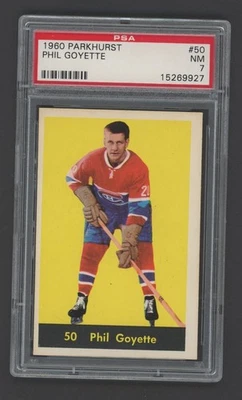 1960-61 Parkhurst Hockey # 50 Canadiens Phil Goyette PSA 7 NM - Image 1 of 2