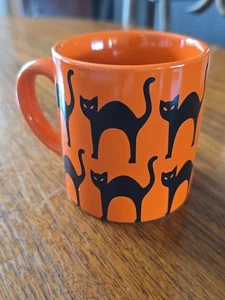 Crate and Barrel Black Cat Halloween Scaredy Cat Small Coffee Mug - Picture 1 of 6