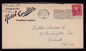 ADVERTISING - HOTEL COULTER 1932, FRANKFORT, INDIANA "EUROPEAN PLAN" - Picture 1 of 2