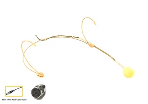 Auriculares beige ultraligeros micrófono bronceado micrófono usado para Shure Wireless - Imagen 1 de 7