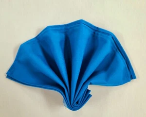 100dz (1200) Spun Poly Dinner Napkins Turquoise Hem 20x20 - Picture 1 of 3