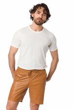 Men's  Elegant 100% High-End Quality  Real Leather Shorts  Lambskin Side pockets
