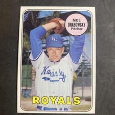 1969 Topps Baseball Moe Drabowsky Kansas City Royals Card #508