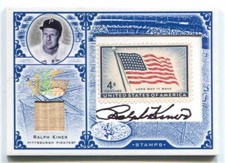 2005 LEAF CENTURY STAMP USA FLAG AUTO RELIC #48 RALPH KINER PIRATES 26/37