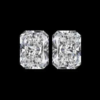 Loose Lab-Grown CVD Diamond Pair 7x9 mm Radiant Cut VVS1 - F Certified - Image 1 of 2