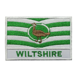 Wiltshire County Flag Iron/Sew on Embroidered Patch for Shirts - Picture 1 of 2