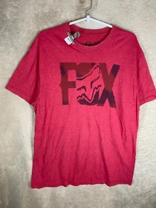 FOX Casual T-Shirts Top Size L Mens Red Logo Short Sleeve - Picture 1 of 10