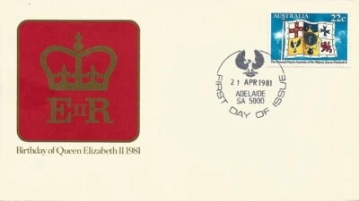 1981 Australia - Queen Elizabeth II Birthday  FDC - FDI Adelaide 5000 PMK — 第 1/2 张图片