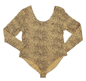 Levi's Cheetah Print Scoop Neck Long Sleeve 1-Piece Bodysuit XL NWT Iced Coffee - Picture 1 of 1