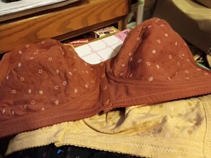 3 Large Cup Bra Front Snap Close Wirefree Plus Size 5XL Mauve,beige, Black - Picture 1 of 4