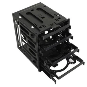 5.25" to 4x 3.5" SATA SAS Hard Drive HDD Cage Rack CD-ROM Black Nice Tray V D9C4 - Afbeelding 1 van 3