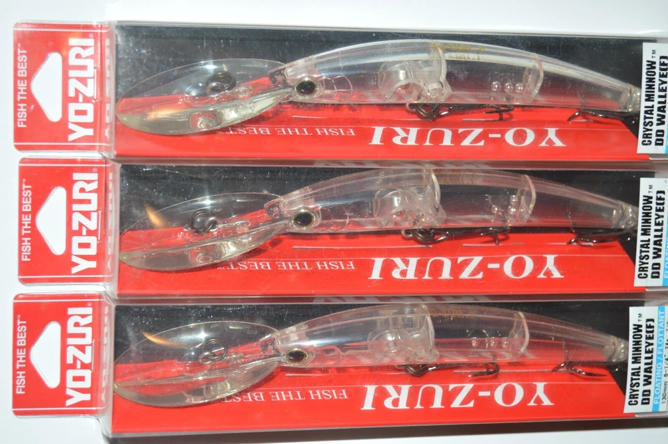 () Yo-Zuri Crystal Minnow DD Walleye F Floating (7/8oz) Clear R1301-TM