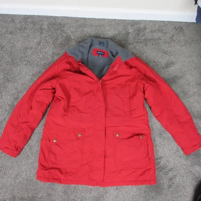 Lands End куртка женщин большой красный ветровка мягкая подкладка флис с подкладкой - Изображение 1 из 4