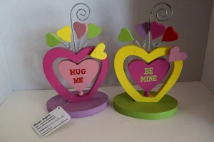2er Set Valentinstag Herzförmige drehende Kartenhalter - Bild 1 von 5