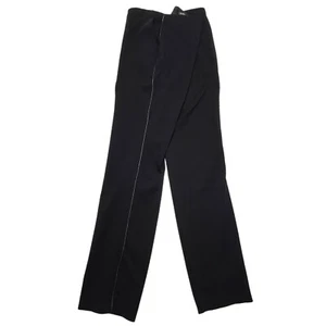 Eileen Fisher Straight Leg Pants Viscose Zip Small Leather Stripe Side Trim - Picture 1 of 13