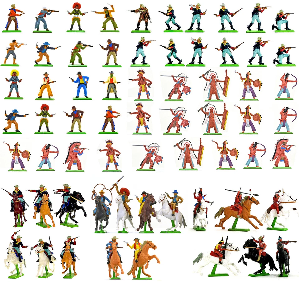 Gran Bretaña Detalle Vintage Western Bundle - 65 figuras - poses y colores pueden variar Foto 1 de 1