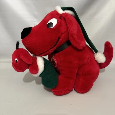 Christmas Clifford Big Red Dog Baby Plush 11" Stuffed Toy 1963 1992 Vtg Dakin - Image 1 of 4
