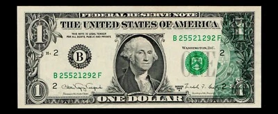 Offset Printing Error 1988-A $1 Federal Reserve Note New York Uncirculated - Image 1 of 2