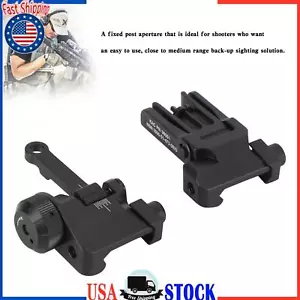 Folding Back Up Iron Sight Flip Up Front Rear Set Picatinny Rail KAC300 - Picture 1 of 8
