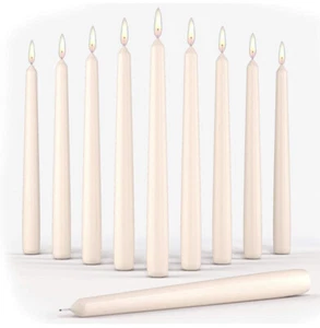 Set of 20 box Dinner Taper Candles 10 Inch Unscented Tall Dripless Candlesticks - Picture 1 of 7