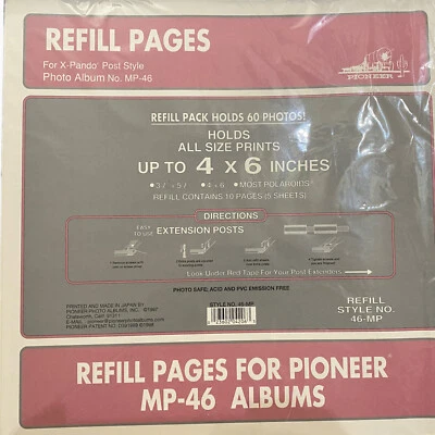 Álbum de fotos Pioneer 4x6 páginas de recarga 6 páginas MP-46 contiene 60 fotos nuevo Foto 1 de 3