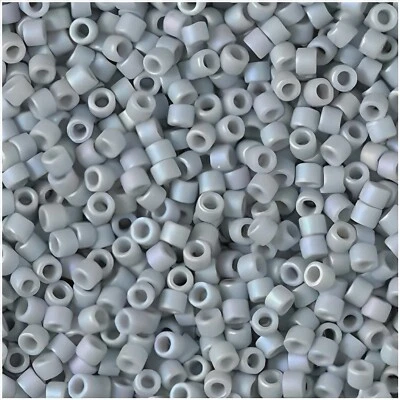 Cuentas Semilla Miyuki Delica Talla 11/0 Esmeriladas Opq Esmaltadas Arco Iris Cadete Gris 7GM Foto 1 de 4