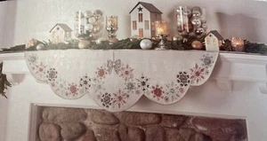 Rachel Ashwell Shabby Chic Mantel Schal 24x84 Perlen Perlen Eiszapfen Glitzer Schnee - Bild 1 von 6