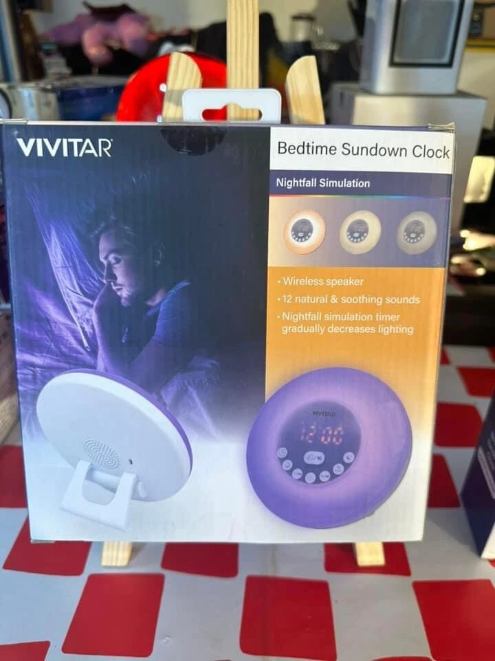 Vivitar- Wake-Up Sunrise & Bedtime Clock & Sound Machine Bluetooth Christmas - Image 1 of 1