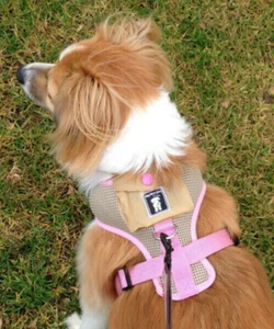Dog Bless You Comfy dog harness, adjustable, 10-15 kilo, tan mesh with pink trim - Picture 1 of 3