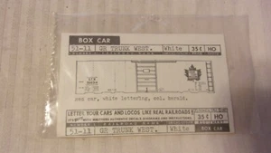 HO Scale Grand Trunk Western Boxcar Decals White, Walthers #51-11 BNOS - Bild 1 von 3