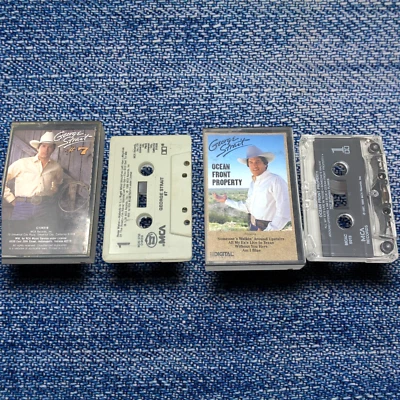Lot 2 x George Strait Cassette Tapes Ocean Front Property #7 MCA Country Tested Foto 1 de 3