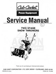 Manuale di servizio spazzaneve Cub Cadet 450 due stadi - Foto 1 di 1
