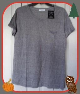 Neu mit Etikett XL AWAKE All Gray Greys HERBST Damen Boyfriend kurz SLV T-Shirt Tasche Oberteil - Bild 1 von 10
