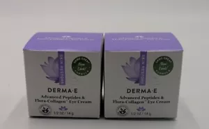 2 PACK OF derma e Advanced Peptides & Collagen Eye Cream - 0.5oz EXP 02/26 - Picture 1 of 5