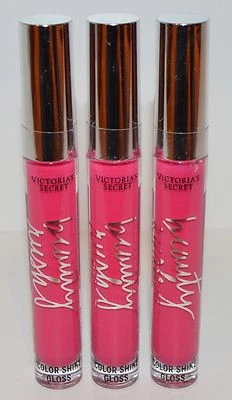 3 VICTORIA'S SECRET FLIRT BEAUTY RUSH LIP COLOR SHINE GLOSS WAND BALM PINK LOT - Image 1 of 4